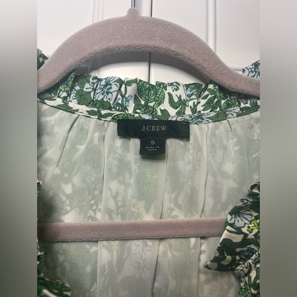 J Crew Smocked Waist Featherweight Satin Dress Floral - Picture 3 of 6